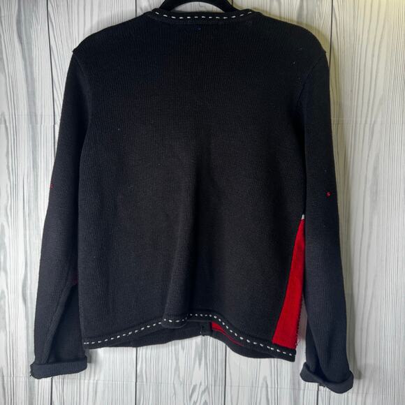 Vintage Karen Scott Women’s Holiday Christmas Cottage 1990s Cardigan Small - Picture 4 of 6